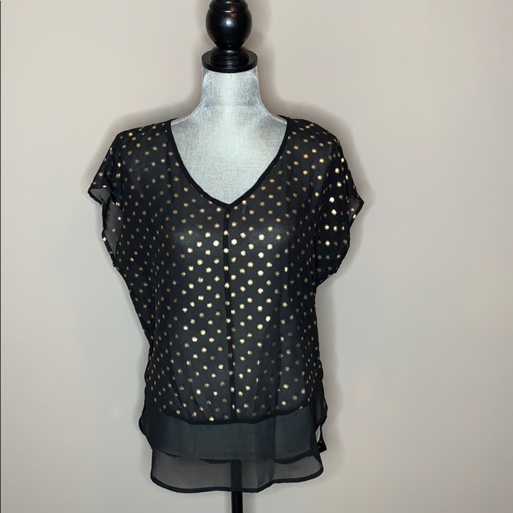 Bobeau Polka Dot Top